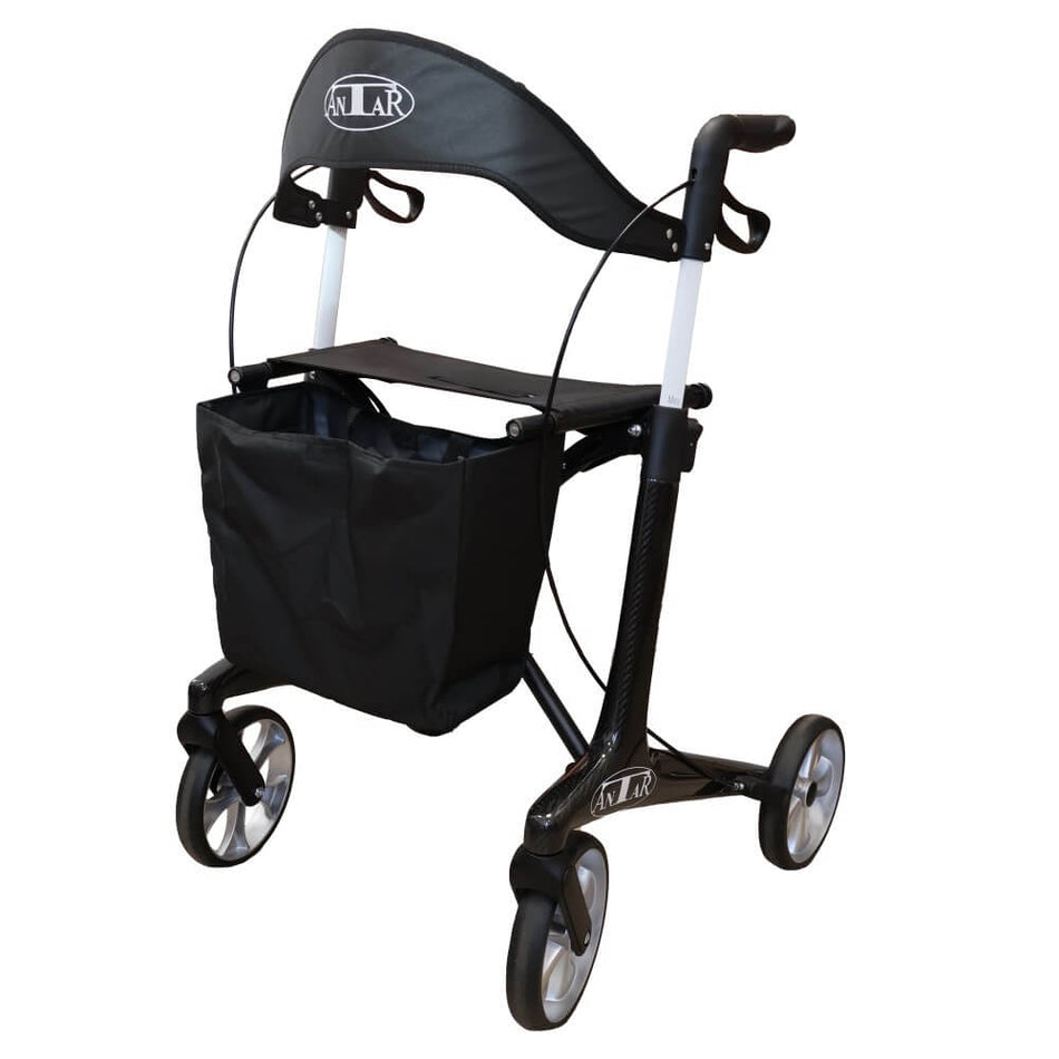 Superlekki rollator z włókna węglowego – tylko 5,9 kg, wytrzymałość do 150 kg